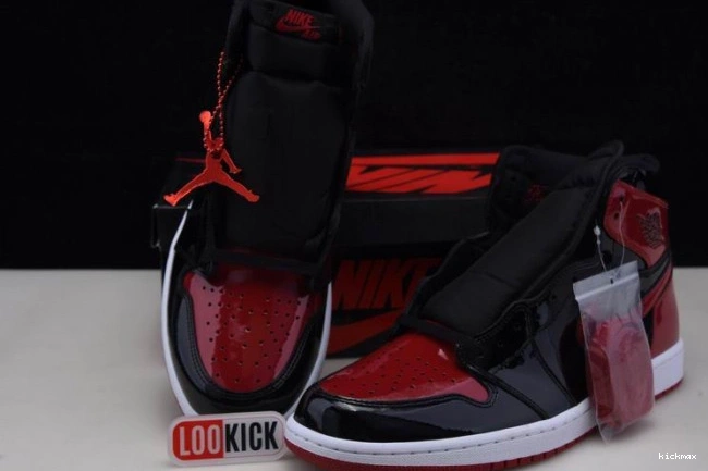 Cheap MAX Bred 555088-063 Air Jordan 1 Patent High OG 0629